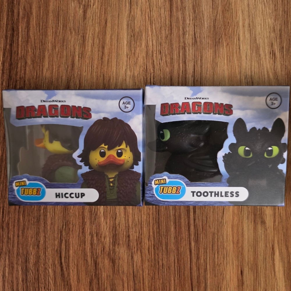 NIB How To Train Your Dragon: Toothless & Hiccup Set TUBBZ (Mini Edition)